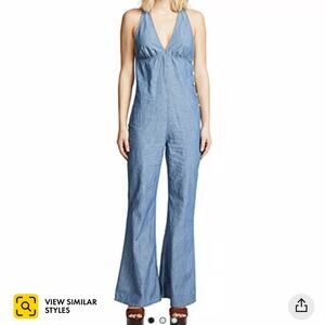 Free People Women Dance All Night Flared Open Back Jumpsuit